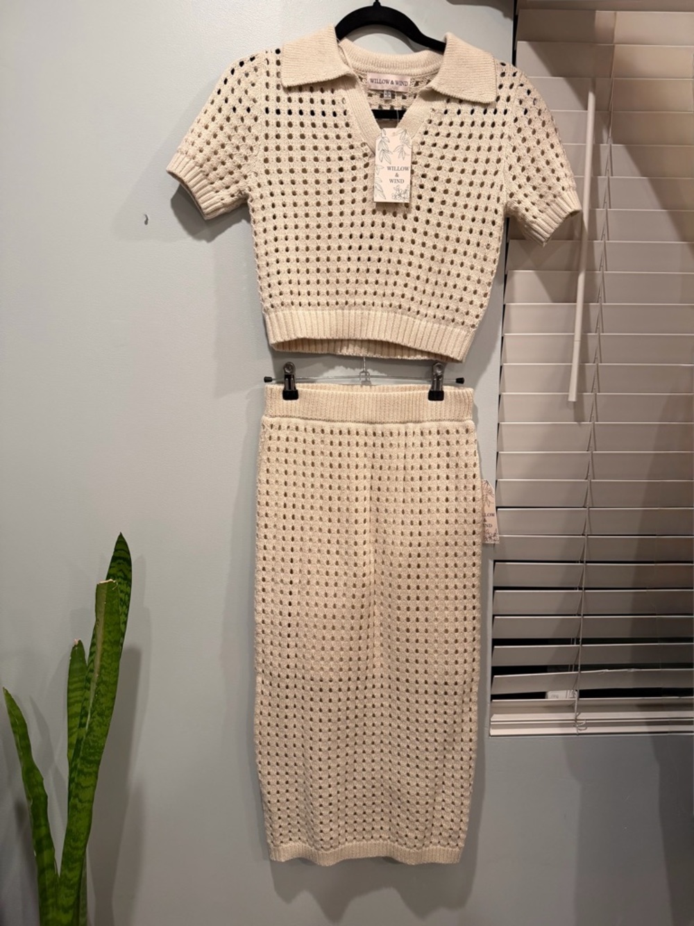 Willow & Wind Cream Knit Midi Dress Set - Picture 2 of 4